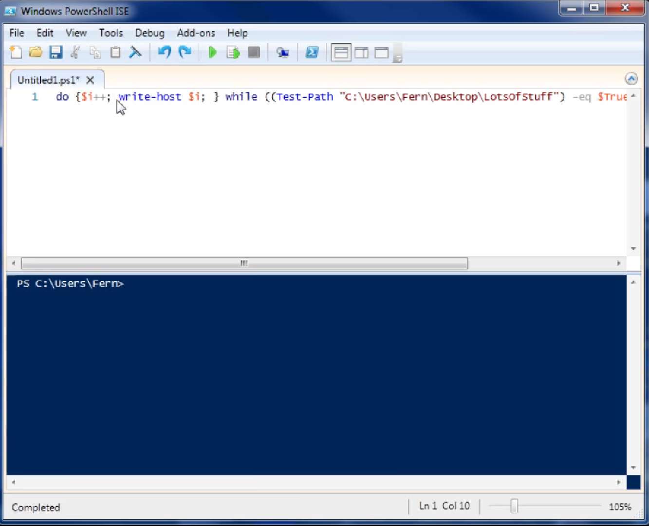 Process of do while loops in powershell